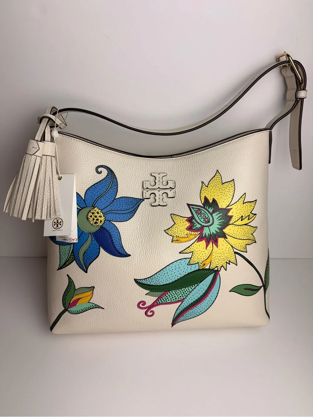 Tory Burch Thea Appliqué Hobo Bag – New Ivory / Love Floral